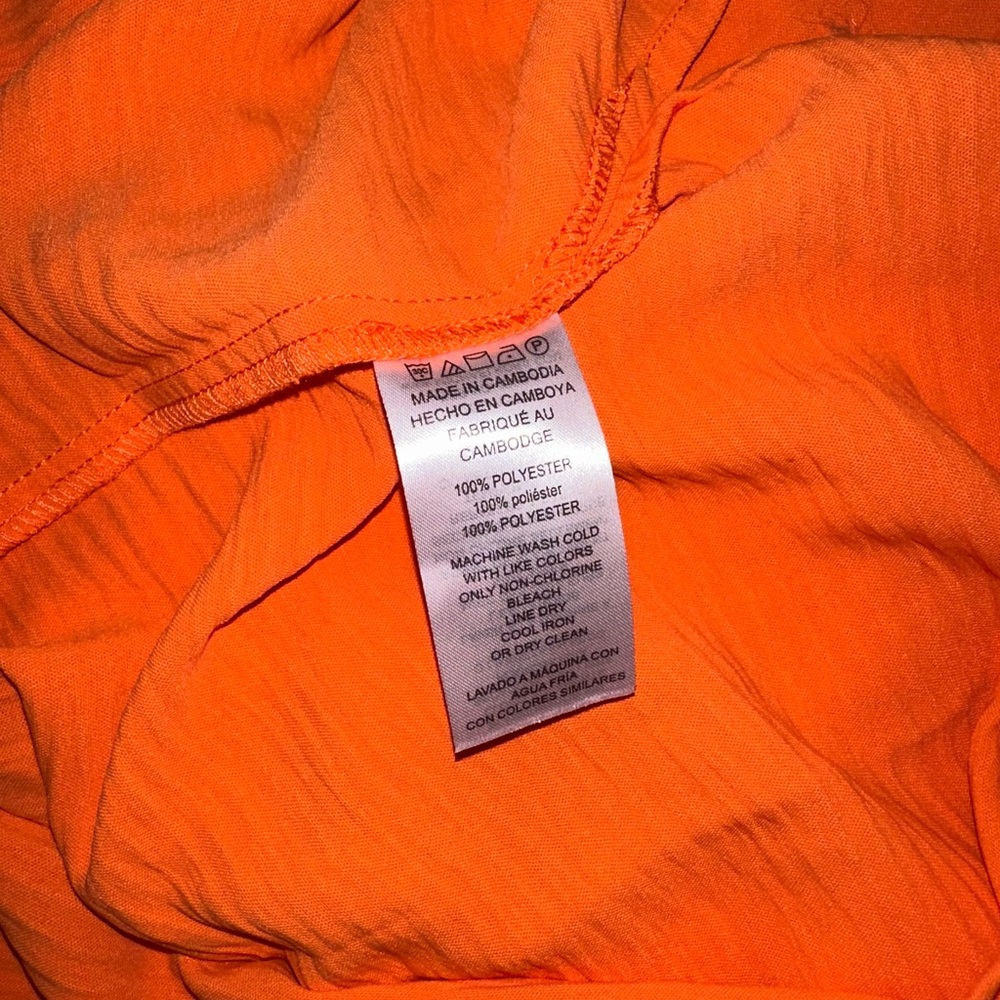 NWT Michael Kors Blouse Tank with Flutter Sleeves Poppy Orange - Picture 5 of 7